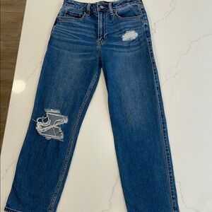 Hollister Women's Blue Distressed Boyfriend Jeans